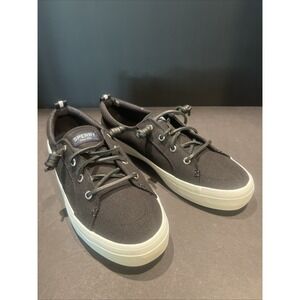 Sperry Top Sider Womens Vibe Sneaker Shoes Black STS99251 Lace Up Low Top 10M